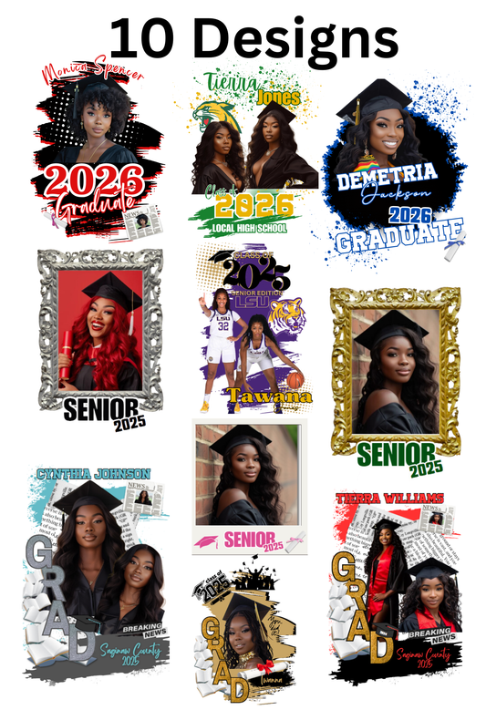 Class of 2026 Graduation Templates – 10 Editable Canva Designs | Instant Download