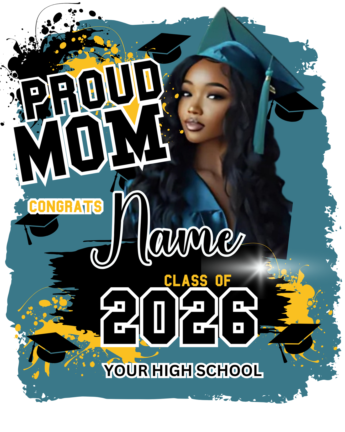 Graduation Shirt Canva Template Bundle 2026, Proud Mom Dad Senior Shirt Design, Editable Grad Family PNG Template, 3 Designs