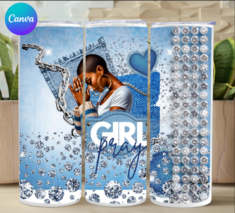 Girl Pray tumbler - Denim